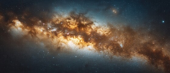 Obraz premium Majestic Milky Way Galaxy Displaying Cosmic Clouds and Countless Stars in the Vast Expanse of Night Sky