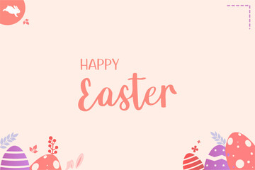 Happy easter with egg in pastel background