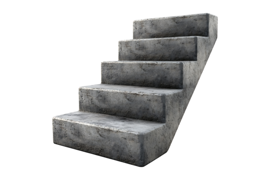 Concrete Steps isolated on white or transparent background.