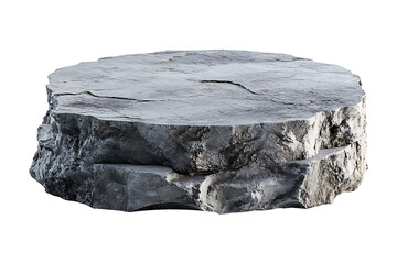 Concrete stone podium isolated on white or transparent background.