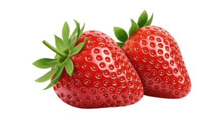 Isolated Two Fresh Strawberries