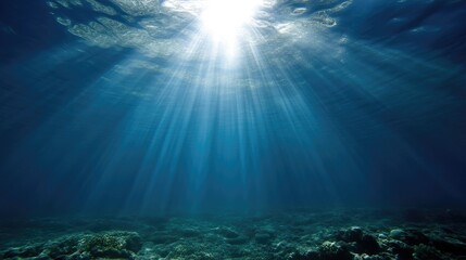 Fototapeta premium Sunlight piercing deep ocean depths