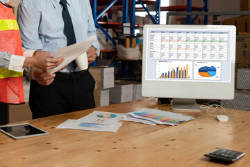 Business data dashboard provide business intelligence analytic for marketing strategy planning...