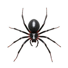 Black Spider Isolated on Transparent Background for Graphic Use