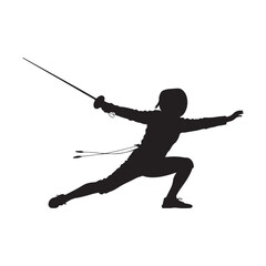 Silhouette of Ninja in Action Martial Arts, Combat, and Sword Fighting