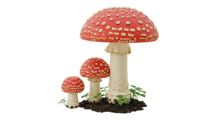 Isolated Fly Agaric Mushrooms