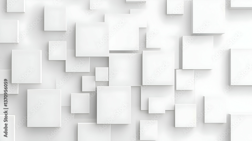 Aufkleber abstract geometric pattern of overlapping white squares