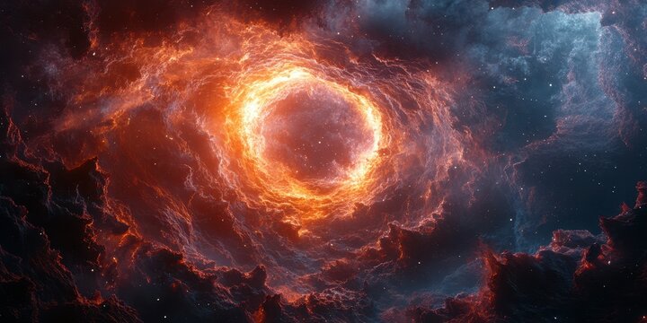 Colorful cosmic nebula displays swirling clouds and bright lights in the vastness of space during a distant stellar event