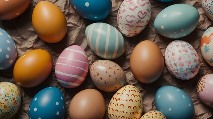 Colorful Easter eggs background.