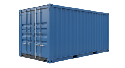Isolated Blue Shipping Container