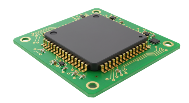 Isolated Green Circuit Board