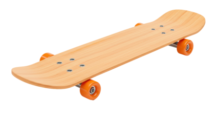 Isolated Wooden Skateboard