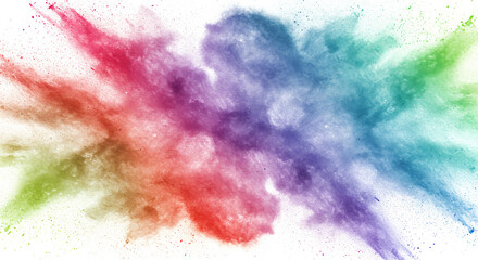 Obraz premium Vibrant Rainbow Color Powder Explosion Abstract Art Background Holi Festival Design