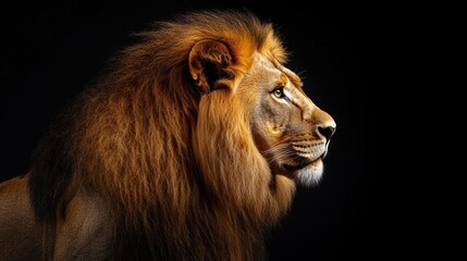 Naklejka premium A majestic lion, king of the savanna