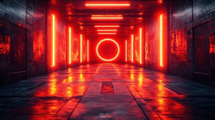 Neon Cyberpunk Corridor