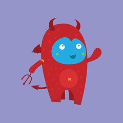 Red devil cartoon design vector illustration