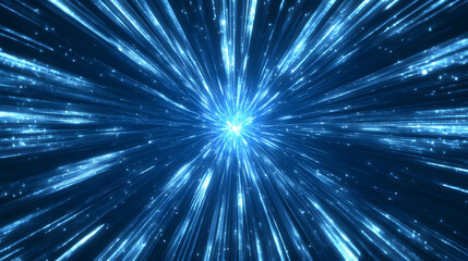 Fototapeta premium Hyperspace Tunnel: A Journey Through the Cosmos