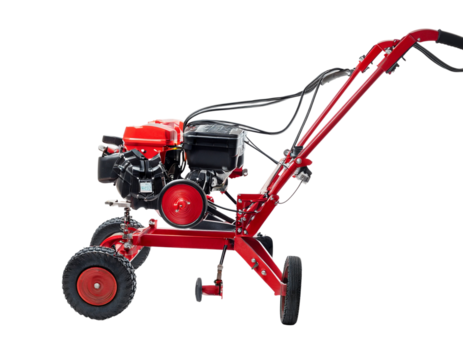 Red tiller, ready to work.