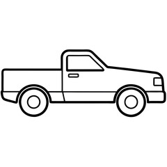 Pickup Truck Line Art Icon Sleek & Minimalist for Branding & Graphics