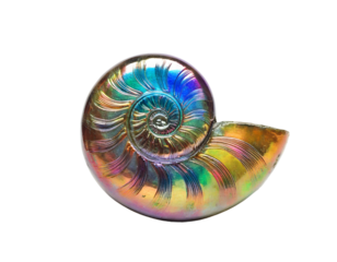 Rainbow Ammonite Fossil