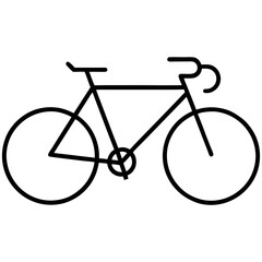 Fototapeta premium Simple Bicycle Outline Sketch Minimalist Line Art on White Background