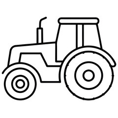 Minimalist Tractor Line Art High-Quality Vector Sketch