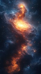 Fototapeta premium Stunning view of a spiral galaxy filled with vibrant colors and cosmic details shining brightly in deep space