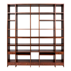 Wooden Wall Shelf with Grid Design for Storage