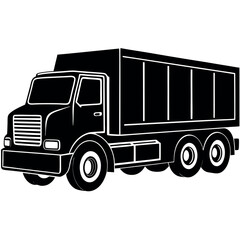 Lorry Silhouette Line Art Perfect for Web, Mobile & Print Design
