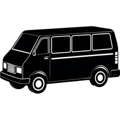 Mini Van Silhouette Line Art Perfect for Web, Mobile & Print Design