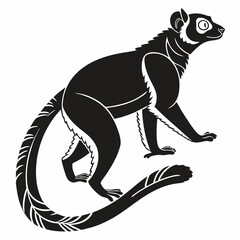 indri black silhouette icon vector