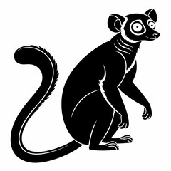 indri black silhouette icon vector