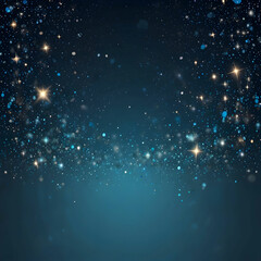 Fototapeta premium abstract luxury sky blue background with bokeh light with star glitter and circle blinking with copy space for design about ads and content for merry christmas and happy new year concept