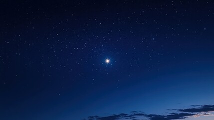 Gazing at the deep blue twilight sky evening landscape high fidelity imagery celestial view starry concept