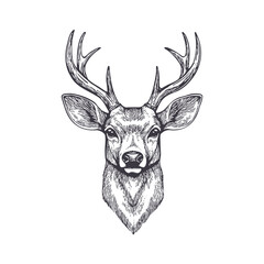 Majestic deer with antlers. Vector illustration