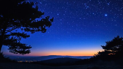 Naklejka premium Witnessing the birth of stars night sky astronomy high fidelity aerial perspective the first stars emerging