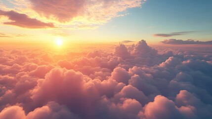 Aerial view of the sky above new high fidelity atmosphere visual content above clouds aerial perspective