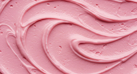 Swirled Pink Cream Frosting Texture Delicious Sweet Bakery Background