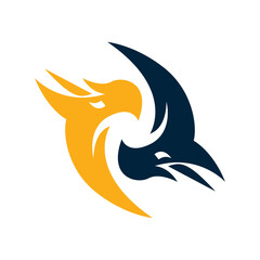 Logo dragon snake yin yang concept vector illustration design template