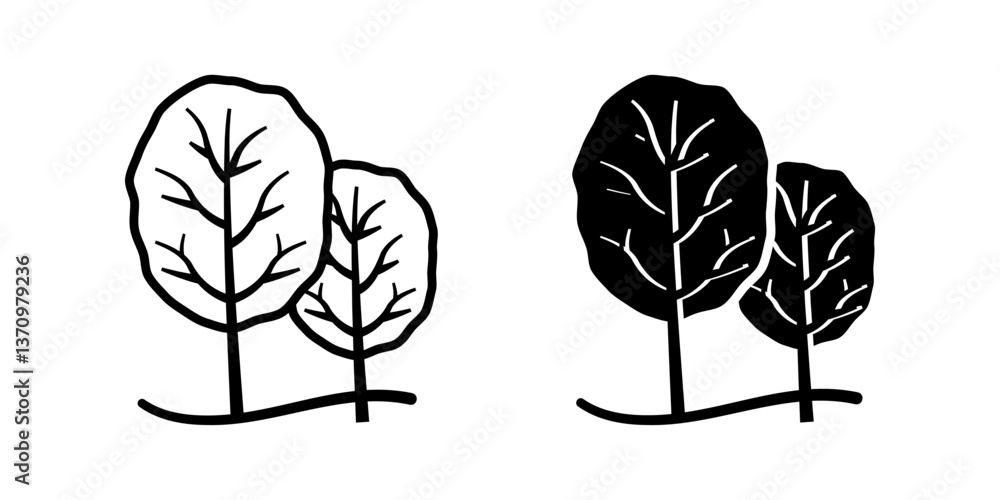 Aufkleber tree icon set. for mobile concept and web design on white background