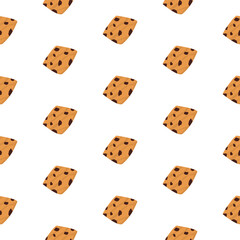 cookie seamless pattern background. Cartoon illustration of Cookies. biscuits illustration. chocolate chips pattern background.