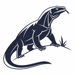 Obraz premium komodo dragon silhouette icon vector