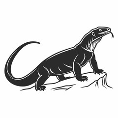 komodo dragon silhouette icon vector