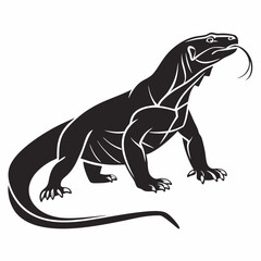 komodo dragon silhouette icon vector