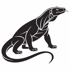 komodo dragon silhouette icon vector