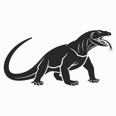 komodo dragon silhouette icon vector