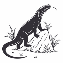 komodo dragon silhouette icon vector