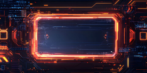 Abstract Futuristic Technology Background: Glowing Circuit Board