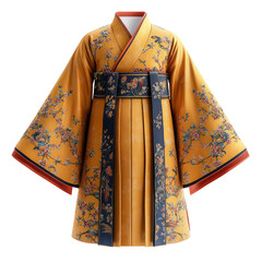 Fototapeta premium Traditional Japanese Kimono Isolated on Transparent Background