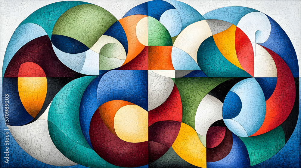Poster abstract geometric pattern design with colorful shapes